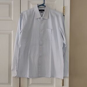 Peter England baby blue Nuvo Fit  button down shirt Sz L (42)